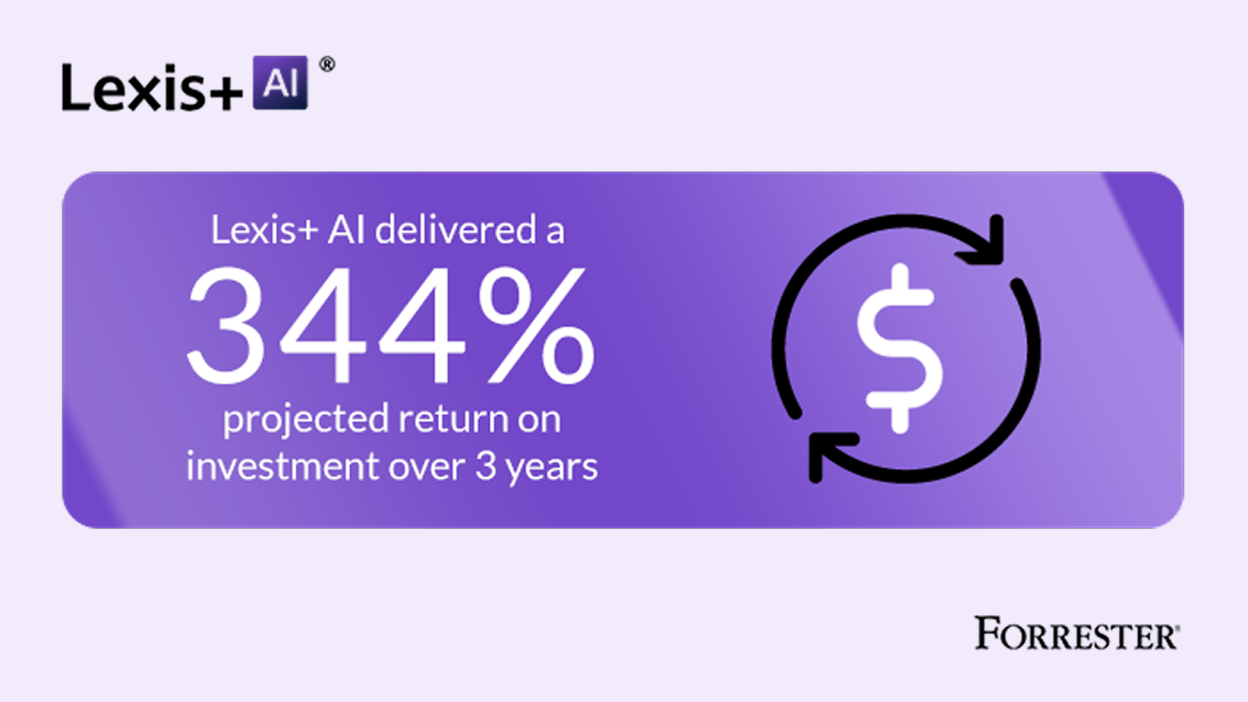 Lexis+ AI delivered a 344% return on investment for large law firms over 3 years – Forrester  